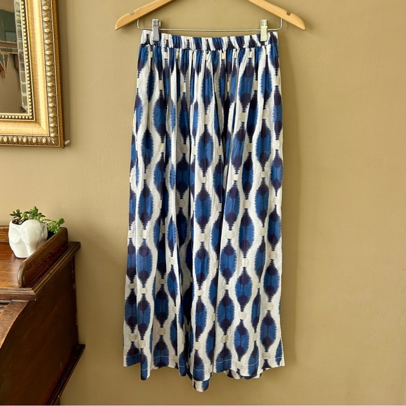 V. De. Vinster Ikat Maxi Skirt Indian Cotton Khadi Blue White Ikat Size XS - Picture 4 of 8
